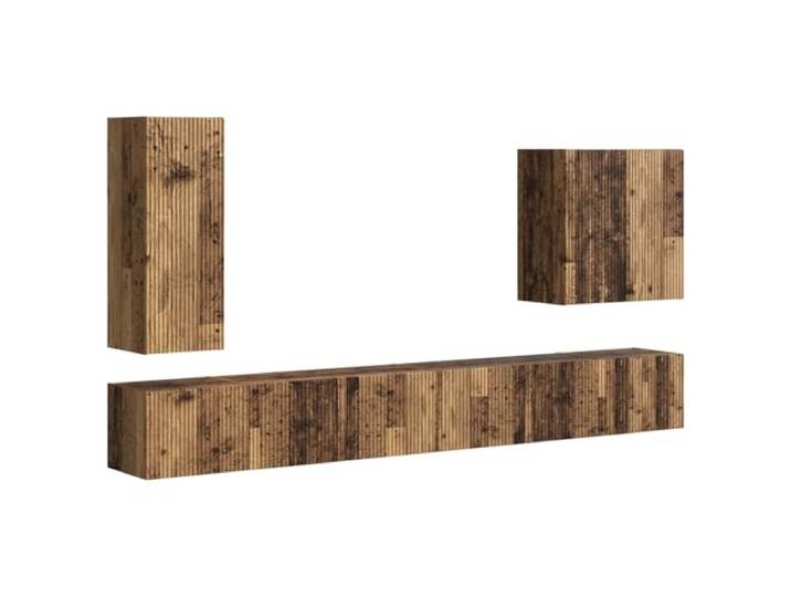 GKHPYURE Set TV-Wandschrank, 6-teilig, Altholz 9 Türen, 12 Regale, Montage erforderlich, 78,5 x 30 x 29,5 cm, langlebig