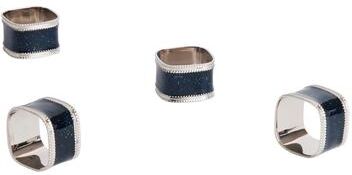 Saro Lifestyle Sparkling Square Design Napkin Rings (Set of 4)