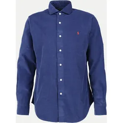 Custom-Fit Cordhemd Blau M