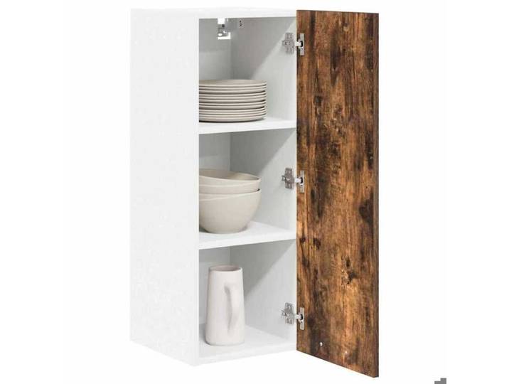 Holiday Solde@ Armoire suspendue cuisine 1PC - SWEETY - Placard mural/Étagère Flottante - avec stockage Riga 2 pcs Chêne fumé et Bla