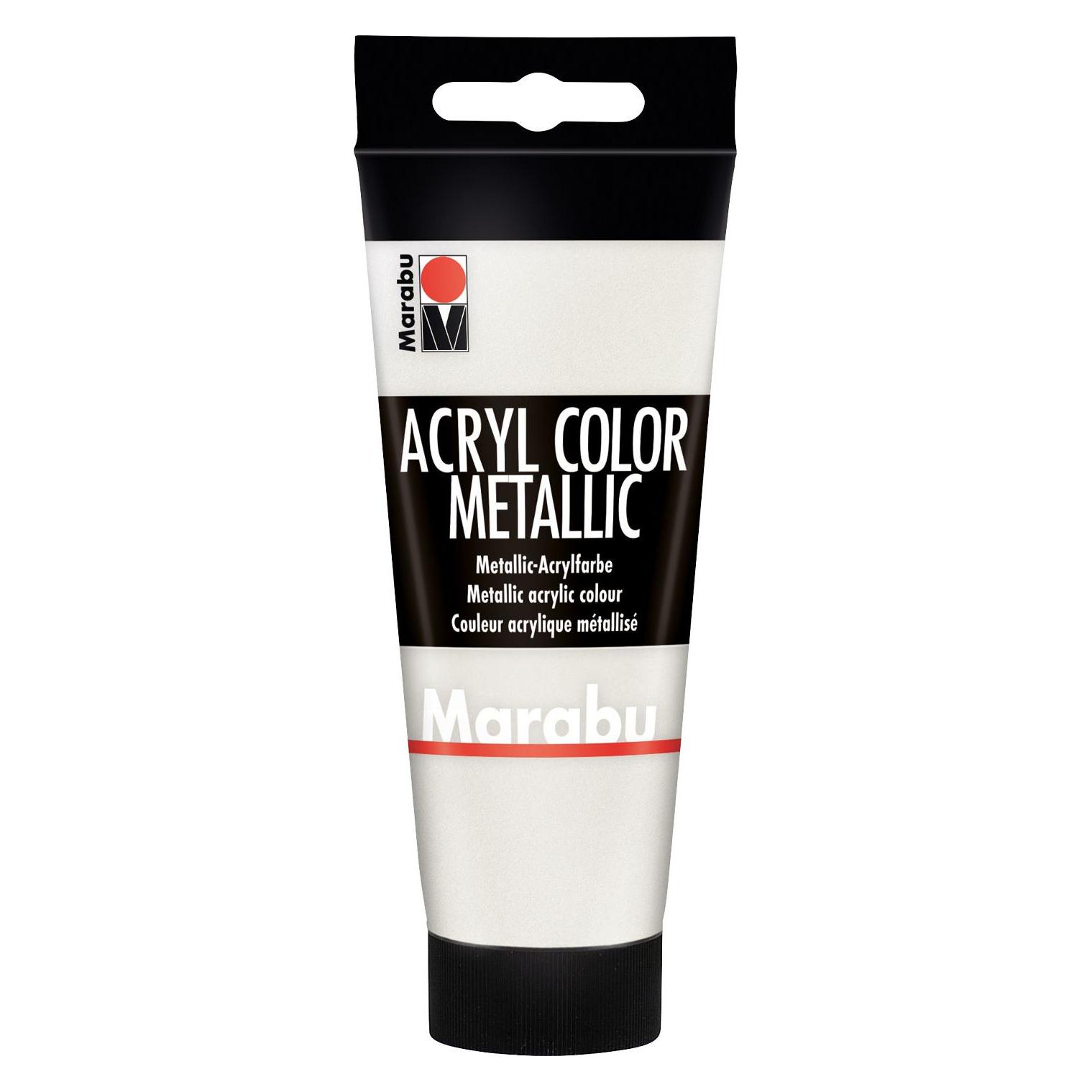 Marabu Acrylfarbe Acryl Color, 100 ml, metallic-weiá 770 (100 ml) (12010050770)