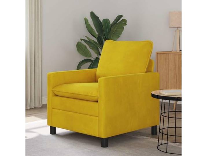 ZQQLVOO Samtsofa Gelb 76 x 81 x 87,5 cm Stabiler Metallrahmen, Ergonomisches Design, Pflegeleicht, Einfache Montage