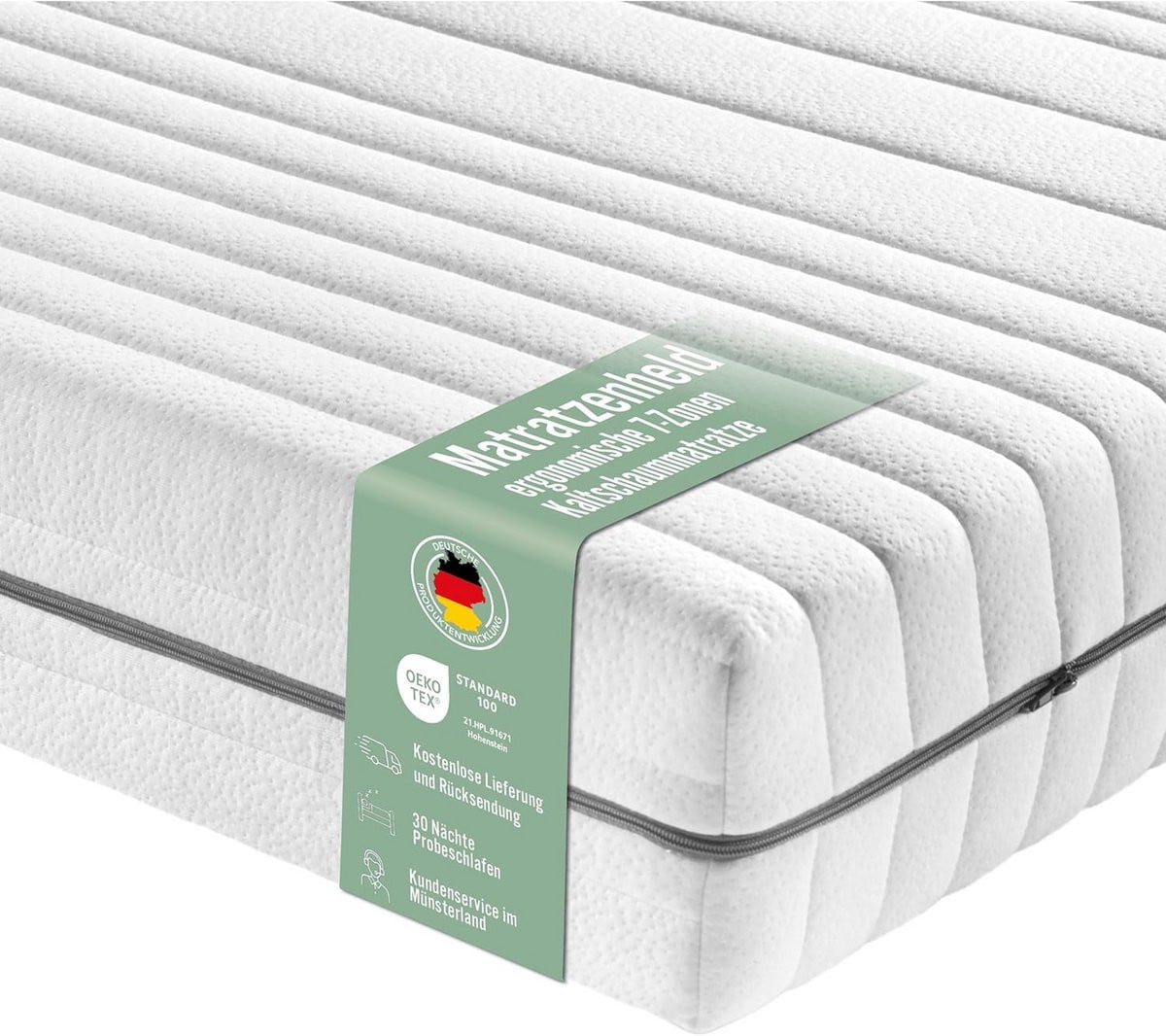Ergonomisch Koudschuim Matras 7 Zones 90x200 cm H2