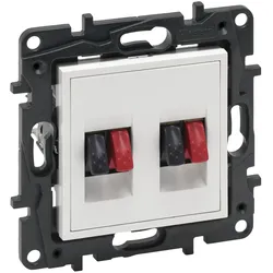Legrand 864149 Lautsprecherauslass mit Feder 2-fach Niloe Step ultraweiß