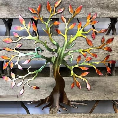 Baum Metall Wanddekoration Baum des Lebens Metall Wandkunst Vogel Ornament Zuhause Schlafzimmer Wohnzimmer Fensterdekoration