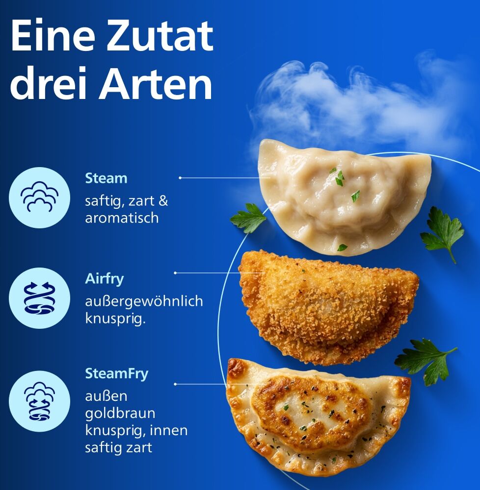 Philips Heißluftfritteuse "NA555/00 Steam Airfryer 5000 Series Dual Basket, 9L Kapazität (3L+6L)", silber (silber, edelstahl), B:44,39cm H:38,25cm T:35,17cm, Fritteusen, mit Dampfgar-Funktion; Silber/Edelstahl, Heißluftfritteuse