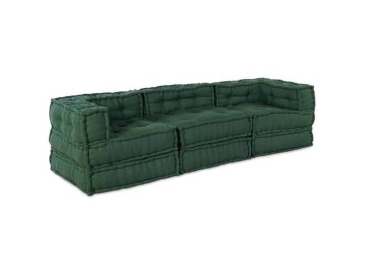 HNSMFPRE Modulares Sofa, 3-teilig, grüner Stoff Weicher Stoff, bequemer Schaumstoffsitz, flexibles Design innen und außen, modulare Module