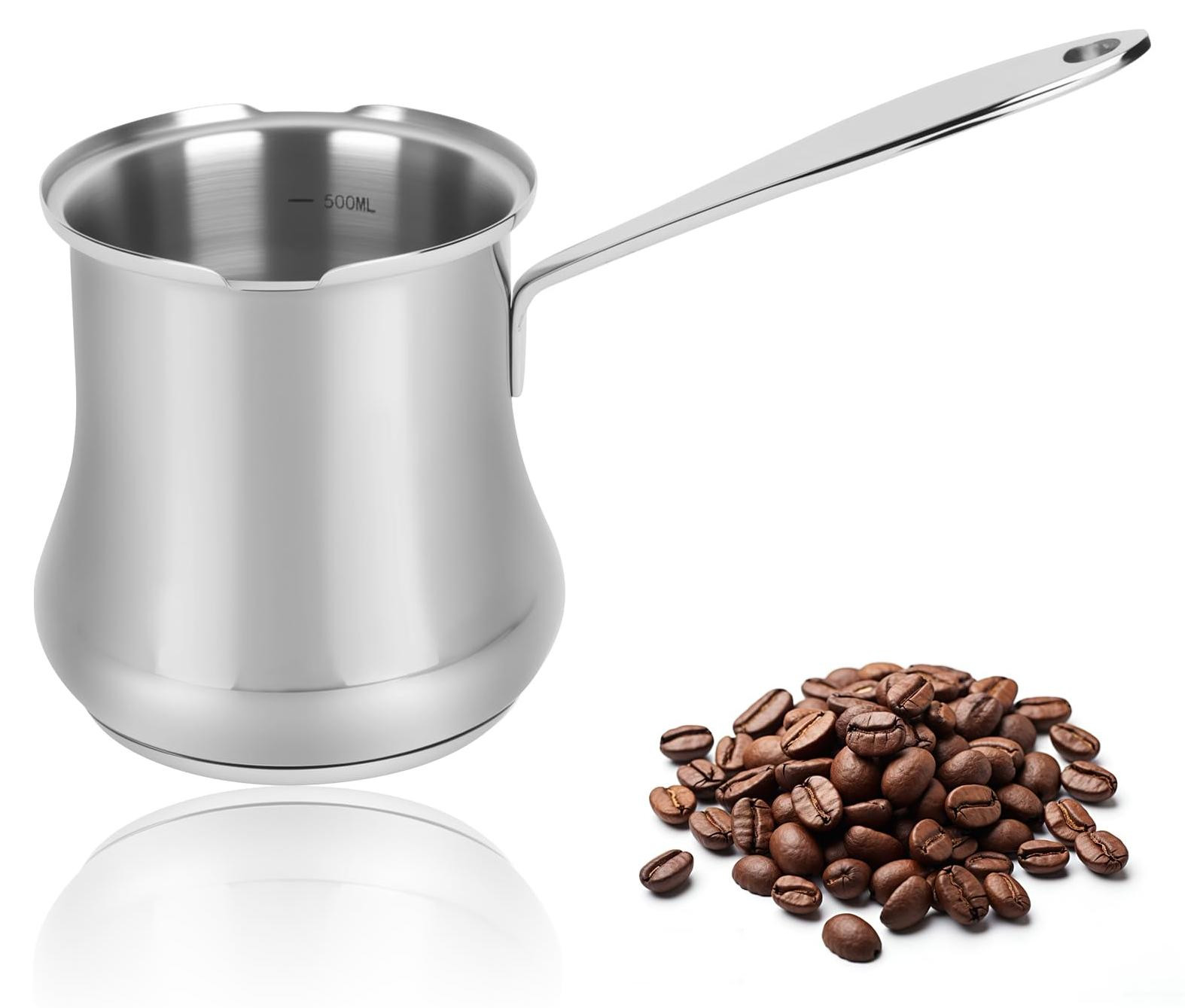 Dripio Turkse koffiepot van roestvrij staal, 500 ml, geschikt voor inductie