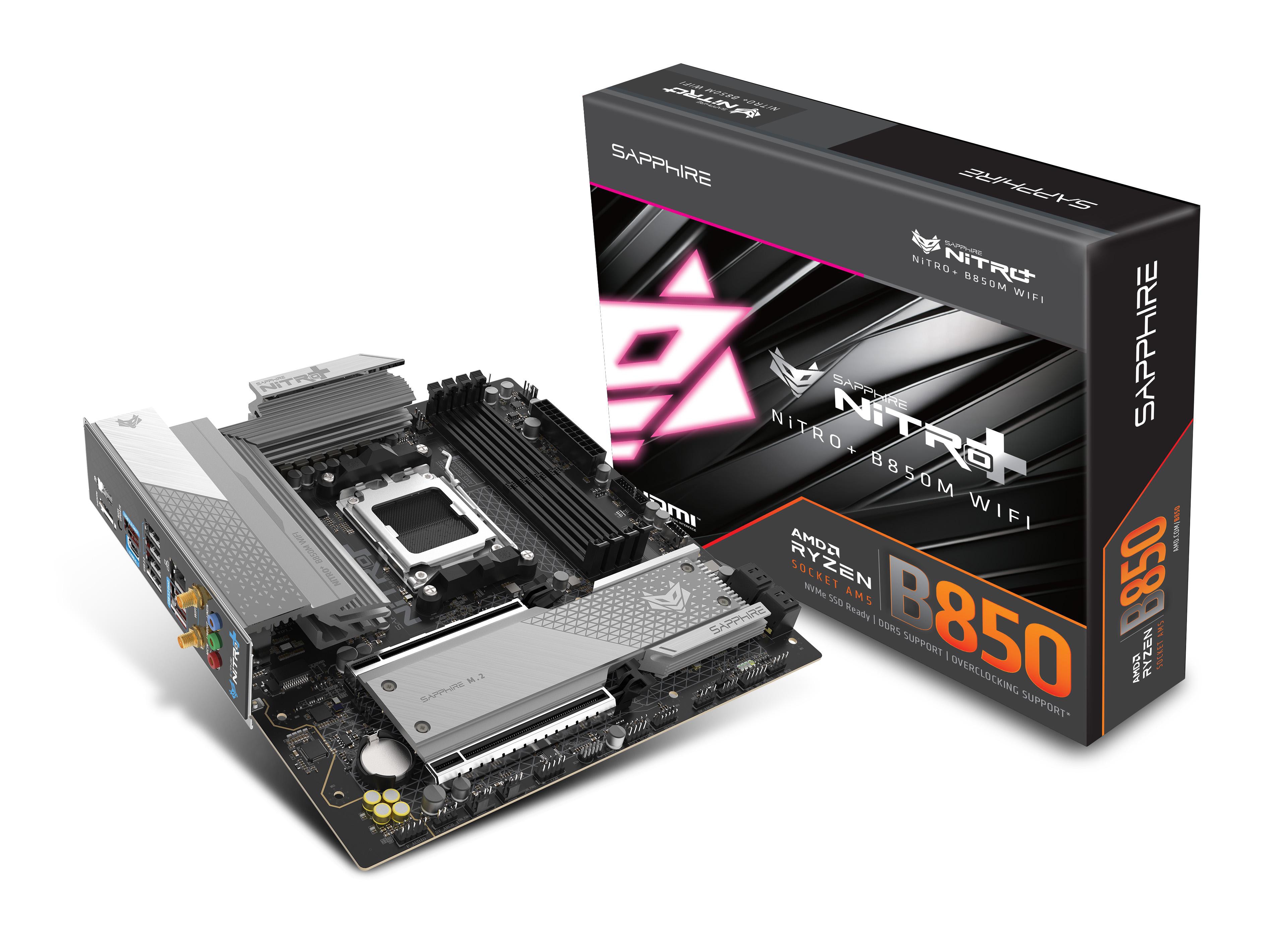 SAPPHIRE NITRO+ B850M WIFI mATX Mainboard - Sockel AM5