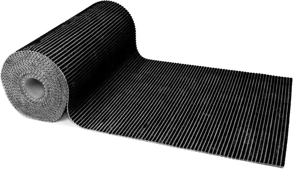 Zachte antislip schuimmat in zwart - 65 x 180 cm