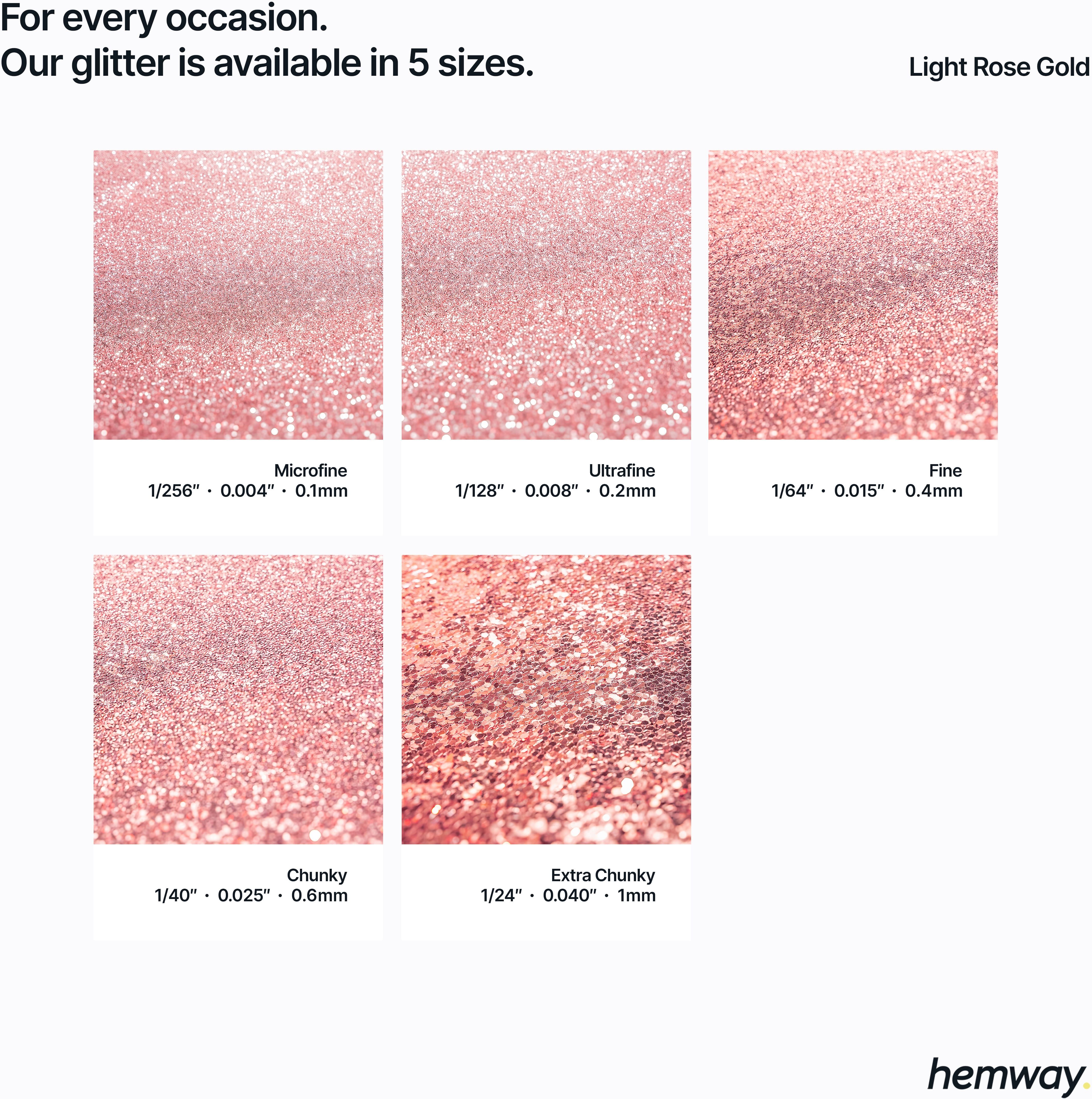 Hemway Automotive Glitter 100g / 3.5oz   Light Rose Gold   Metal Flake Custom Spray Painting - Light Rose Gold - Fine 100g