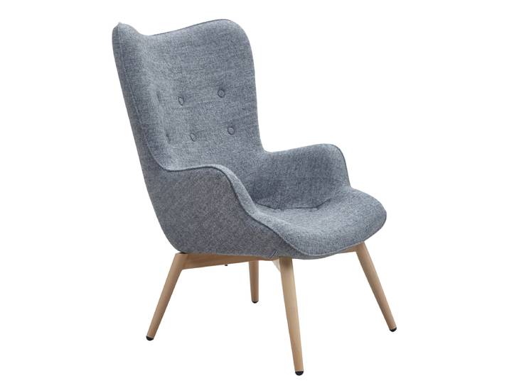 Polstersessel, Webstoff, Grau, 80×99×92 cm, Ergonomisch, Skandinavisch
