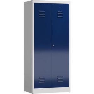 ClassiX Spind X-515421, Doppelspind, blau, 2 Abteile, mit Drehriegelschloss, 80 x 180 cm