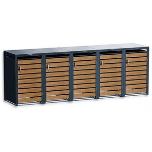 Metzler Mülltonnenbox MMB-3-5X, Metall, für 5 Mülltonnen bis 240 Liter, abschließbar