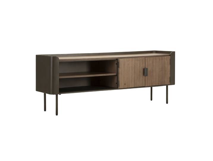 Meuble tv en métal et bois marron 150x42x58 cm