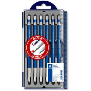 Staedtler Fallminenstift Mars technico 780 C PR5, Minenstärke 2 mm, blau, Härte HB, 6 Stück