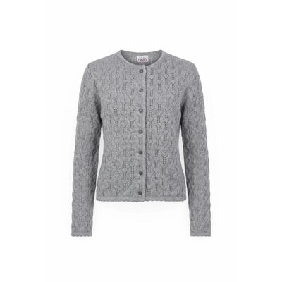 Strickjacke NÜBLER "Cape Luise", Damen, Gr. S, silber, Obermaterial: 100% Baumwolle CO., Strickjacken Strickjacke