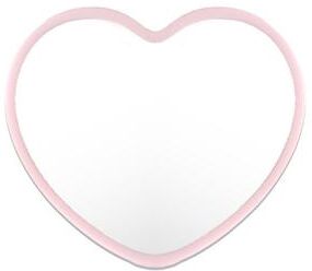 Fusion Finds Heart Handheld Mirror Portable Makeup Mirror Cute Pocket Beauty Mirror For Travel & Daily Touch Ups pink
