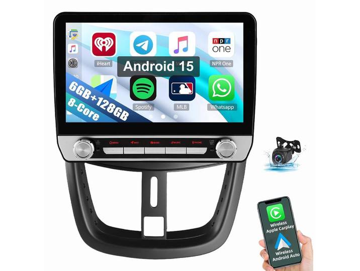 ESSGOO Für Peugeot 207 CC 2006-2015 Carplay GPS WIFI Autoradio (RDS, Digitalradio (DAB), FM, Carplay Android Auto Bluetooth FM AM RDS WIFI GPS Navigationsgerät)