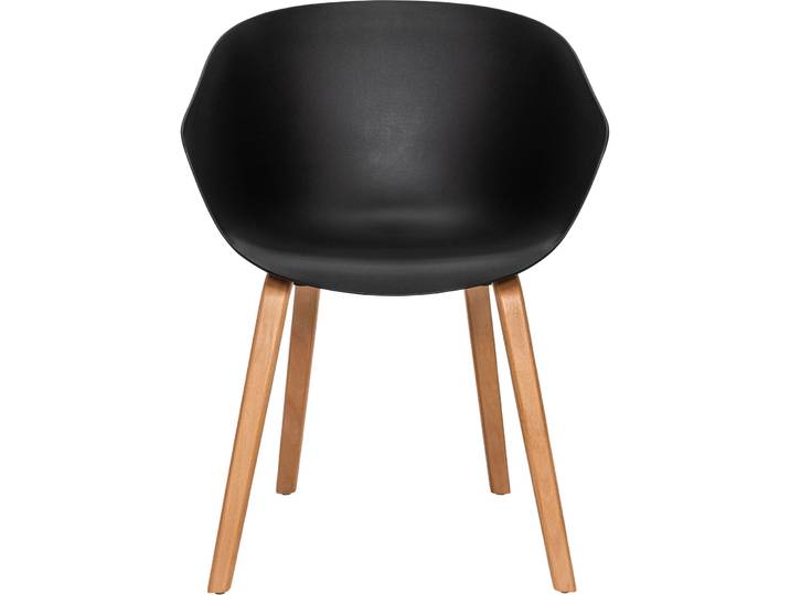 Schalenstuhl Dina schwarz Holz/Kunststoff B 58.5 cm