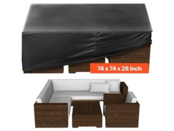 VEVOR Schutzhülle Abdeckung für Terrassenmöbel Gartenmöbel aus Oxford-Gewebe wasserfeste quadratische Terrassentischabdeckungen mit Belüftung für jedes Wetter, Abdeckplane (188 x 188 x 71 cm)