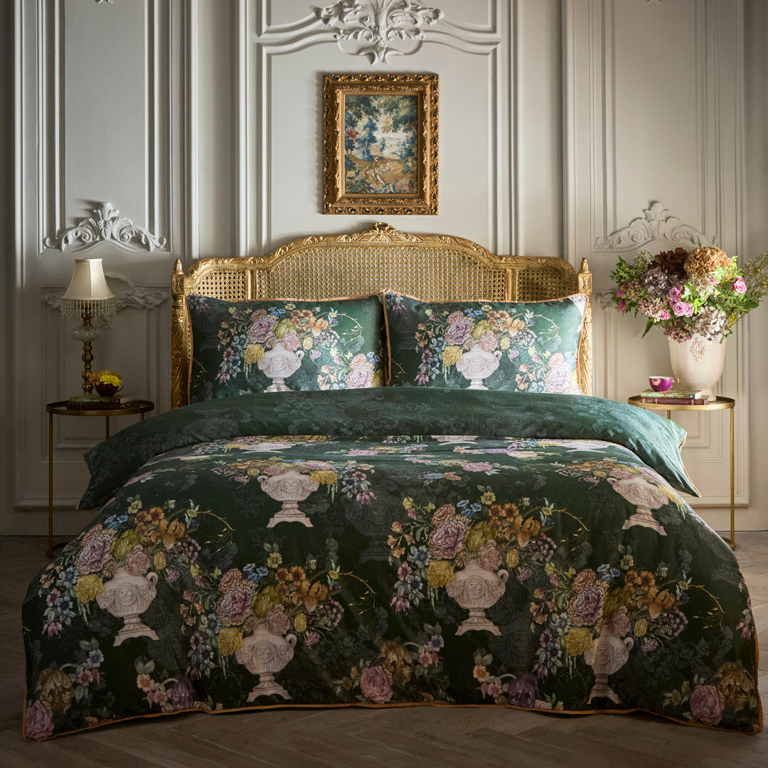 Laurence Llewelyn-Bowen Tuscan Holiday Duvet Cover Set Green Green Kingsize