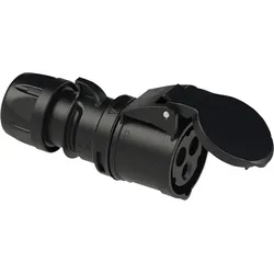 PCE CEE 32 A/240 V 3-P Plug Female Schwarz - SHARK-Serie
