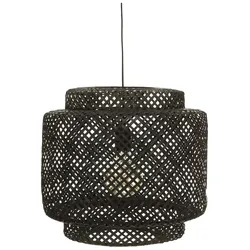 Atmosphera Liby - Pendelleuchte aus Bambus und Eisen, Ø 40 x 38 cm, Schwarz