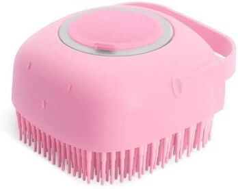 Uplifted Goods Pet Shampoo Brush For Dogs And Cats Silicone Grooming Comb pink