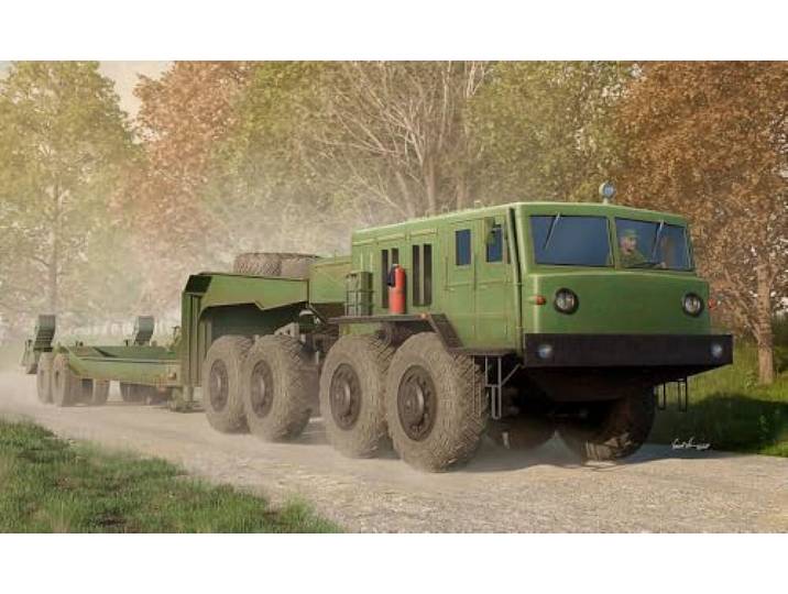 Trumpeter 01089 - Maz-545 Transporter With Chmzap-5247G Semi-Trailer - Schaal 1/35 - Montagedoos van kunststof