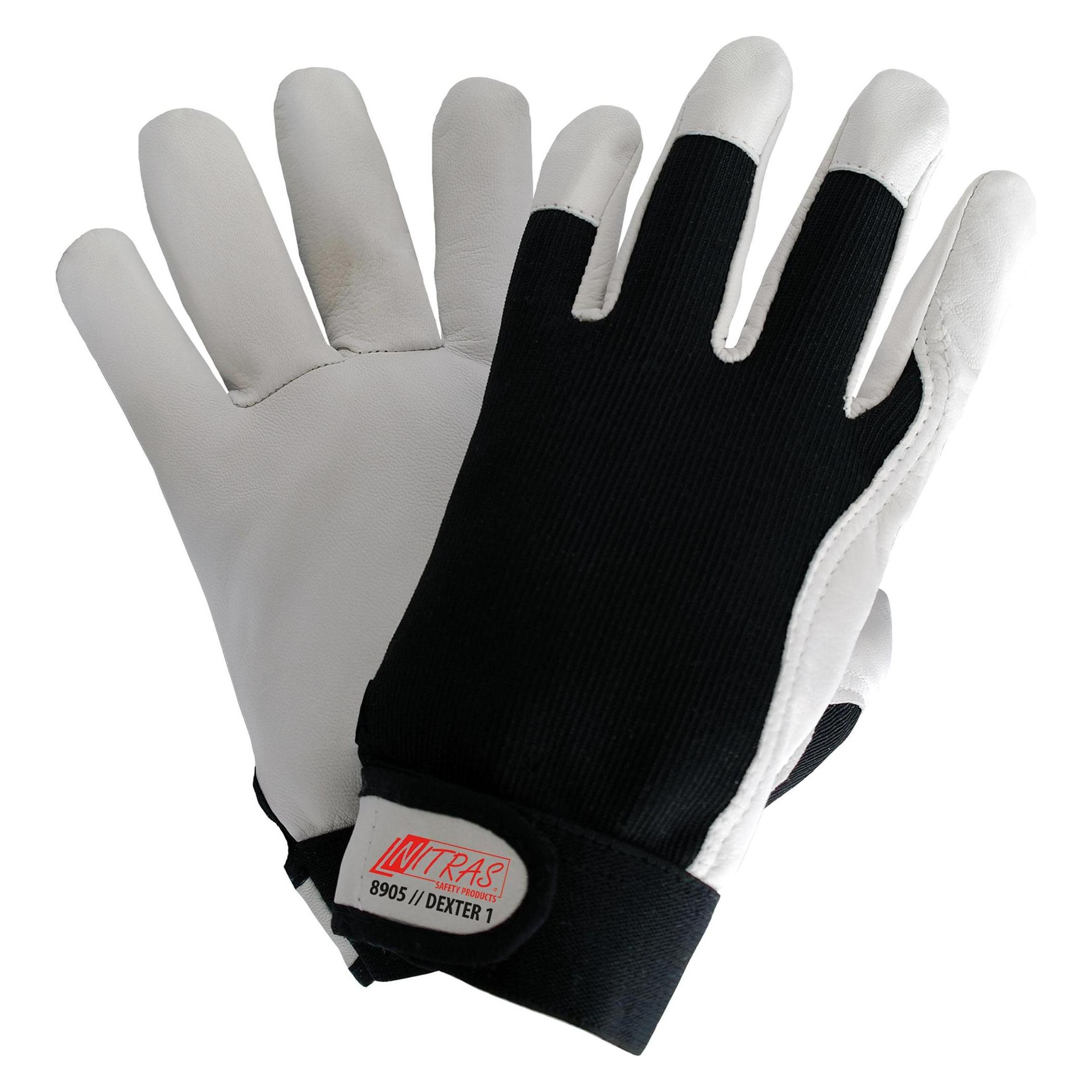 Nitras Dexter 1 Mechanikerhandschuhe aus geschmeidigem und strapazierfähigem Nappaleder, mit Klettve (9) (8905-9)