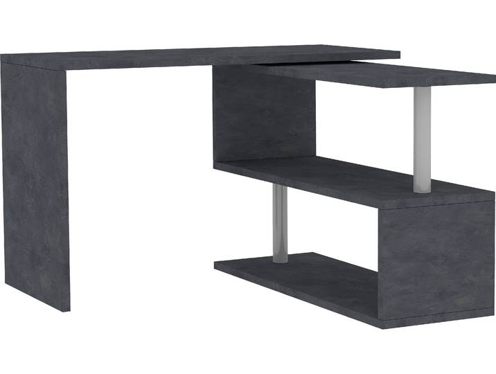 Schreibtisch HOME AFFAIRE Volta, Made in Italy , grau (schiefer, schiefer), B:120cm H:75cm T:50cm, Tische, Schreibtisch, multifunktional - als Computertisch, Eckschreibtisch oder Sideboard