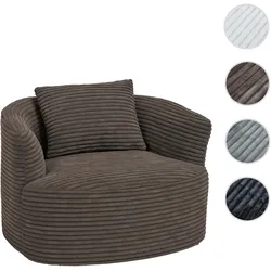 Sessel HWC-P18, Loungesessel Relaxsessel Polstersessel Cocktailsessel, Stoff/Textil Cord (370g/m2) ~ braun