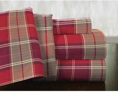 Pointehaven 175 GSM Cotton Flannel Bed Sheet Set with Oversized Sheets