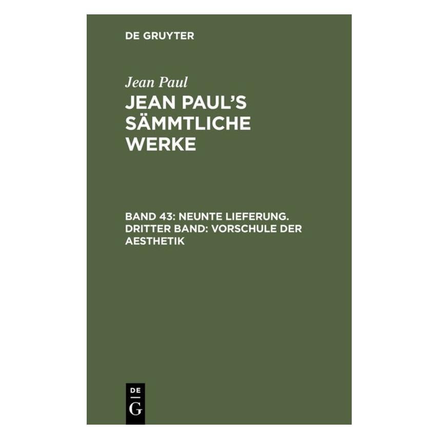De Gruyter Paul:Neunte Lieferung. Dritter Band: Vo (Deutsch, Hardcover, Jean Paul) (67773899)