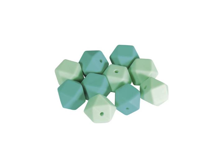 Rayher Silikonperlen Hexagon 14 mm 10 Stück