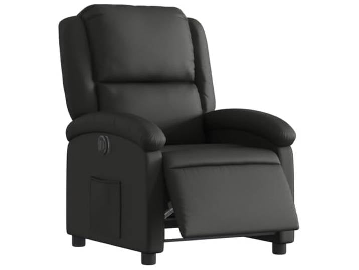 vidaXL Relaxsessel Elektrisch Schwarz Echtleder
