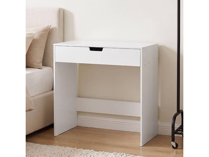 HOMCOM Coiffeuse Moderne Blanc 75x40x75cm Tiroir Chambre