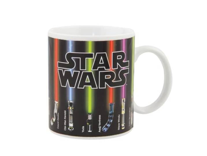 Mug sabre laser Star Wars thermoréactif - Officiellement licencié Disney\, Révélez les sabres avec une boisson chaude\, Cadeau pour fans de Star Wars & Mandalorian\, 295ml