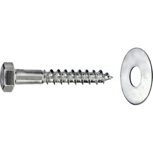 Connex Holzschrauben B30020, verzinkt, Set, 10 x 30mm, Teilgewinde, Sechskantkopf, 40-teilig