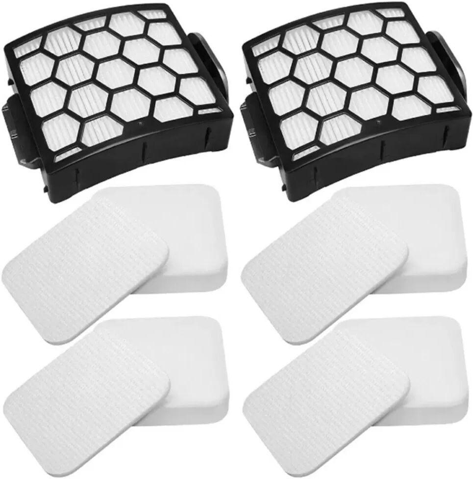 INF Kit de filtres de remplacement compatible avec Shark aspirateur - 2 cartouches de filtre + 4 tampons non tissés, noir