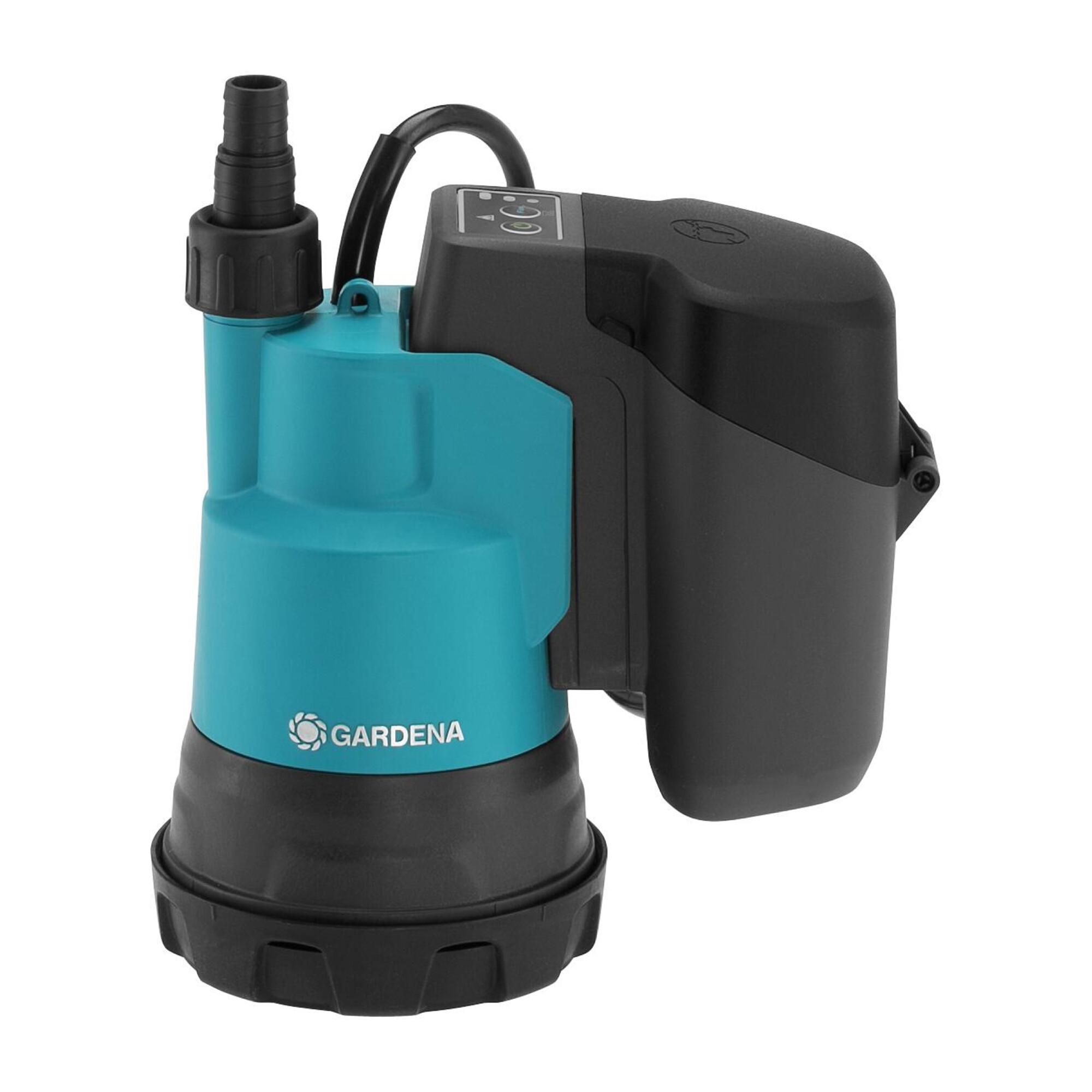 GARDENA 2000/2 18V P4A Akku-Klarwasser-Tauchpumpe solo aus Kunststoff und Metall mit Schwimmerschalter und LED-Anzeige für die Förderung von Klarwasser aus Brunnen oder Zisternen, ohne Akku und Ladegerät - 14600-66)