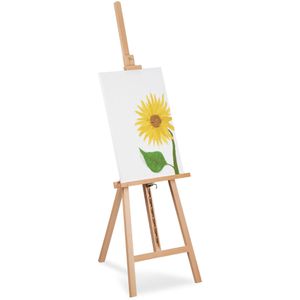 Relaxdays Staffelei 10031516 Akademie-Staffelei, dreibeinig, Höhe gesamt 128 cm, Bildhöhe bis 75 cm