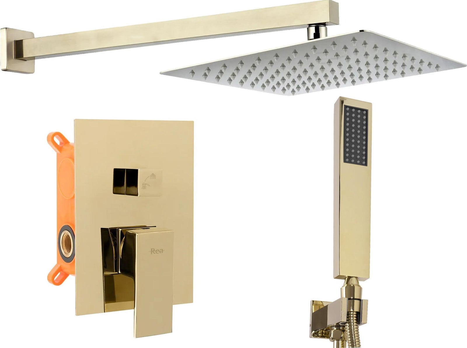 Rea Inbouw Regendoucheset Fenix Gold met Box