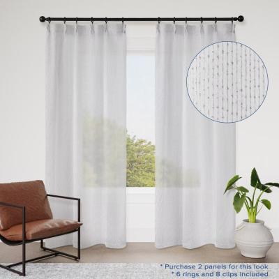Awesome Home Pinch Pleat Light Filtering Single Panel with Rings and Clips Included