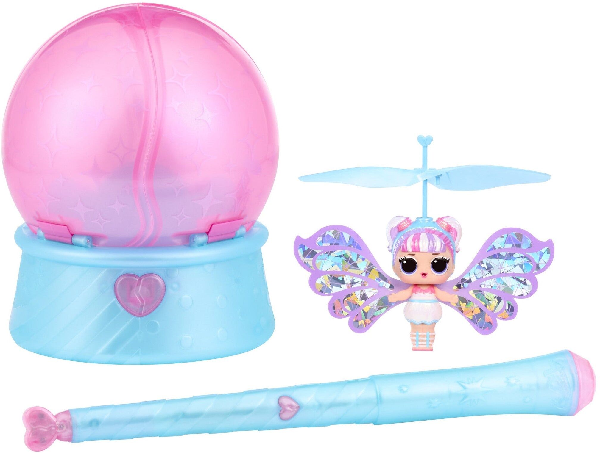MGA Entertainment L.O.L. Surprise! Magic Flyers Fairies Tots Snowflake - Interactive Flying Fairy Toy - Ages 3 and Up - Rechargeable - Pink-and-White
