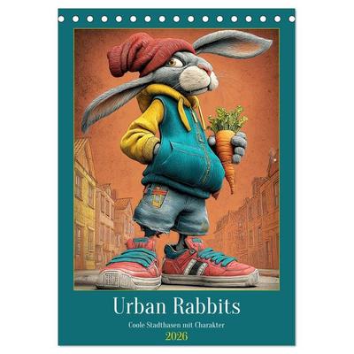 Urban Rabbits. Coole Stadthasen mit Charakter (Tischkalender 2026 DIN A5 hoch), CALVENDO Monatskalender