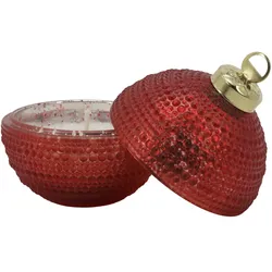 Chic Antique Weihnachtskugel mit Kerze Cherry, H 8 cm x Ø 8 cm - Kirschrot