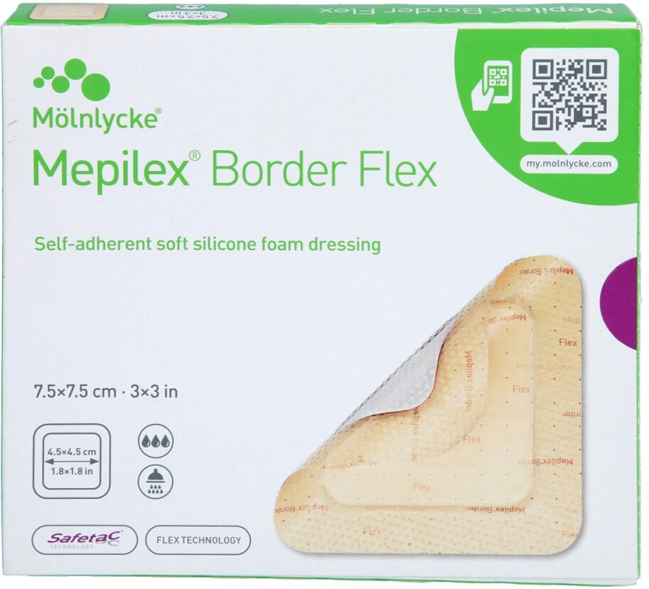 Mepilex Border Flex Schaumverb.haft.7,5x7,5 Cm