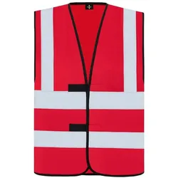 Korntex Unisex Vier Reflexstreifen Weste Warnschutz-Weste KXVR red XL